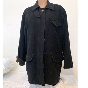 BURBERRY Wool Cashmere Blend Black Coat